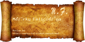 Márky Feliciána névjegykártya